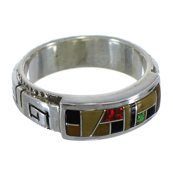 Authentic Sterling Silver Multicolor Water Wave Ring Size 6-3/4 AX64591